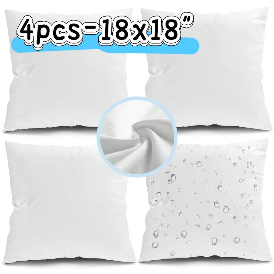 Pillow Insert 18X18 - 4er-Pack wetterfeste Kissenfüllungen für den Außenbereich,