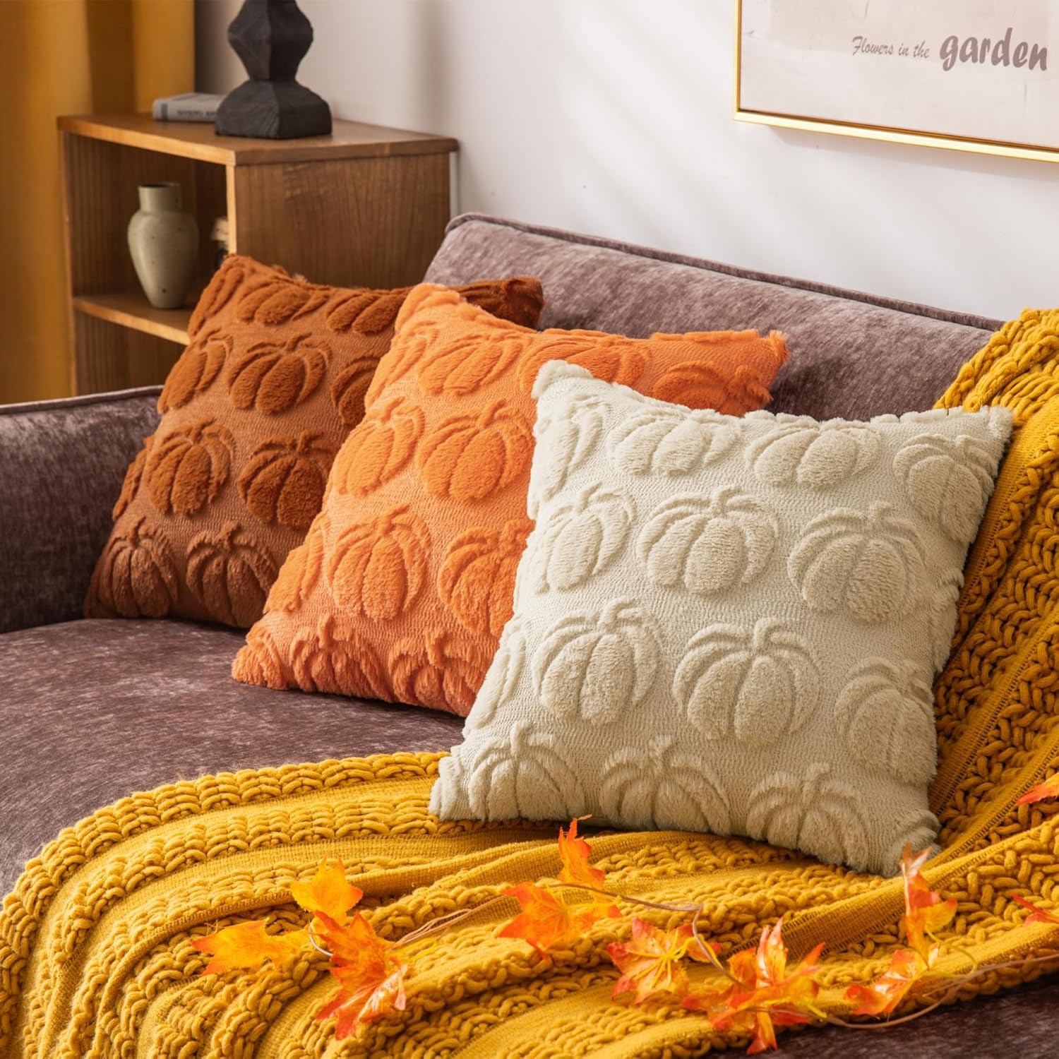 Beige Kürbis-Couch-Kissenbezüg – Pillow Insert 18X18 Bewertung und Preis