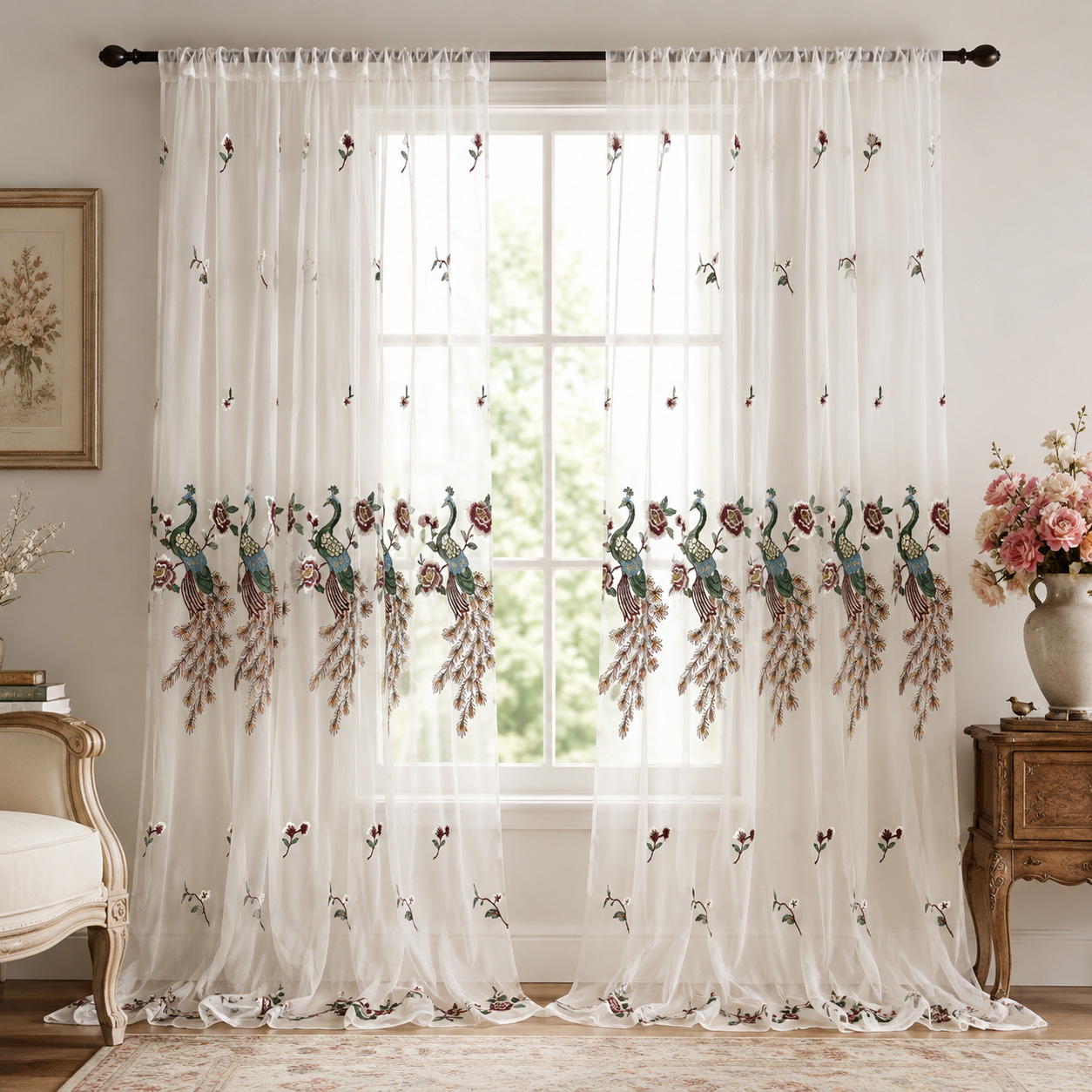 1 Stück, weißer, frischer Vorh – Home Textile Bewertung und Preis